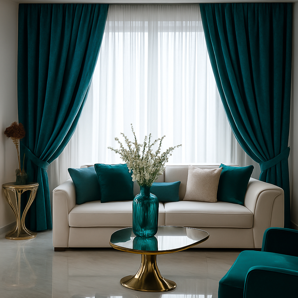 Draperie Velvet 105 – Turcoaz Închis Blackout din Catifea de Lux